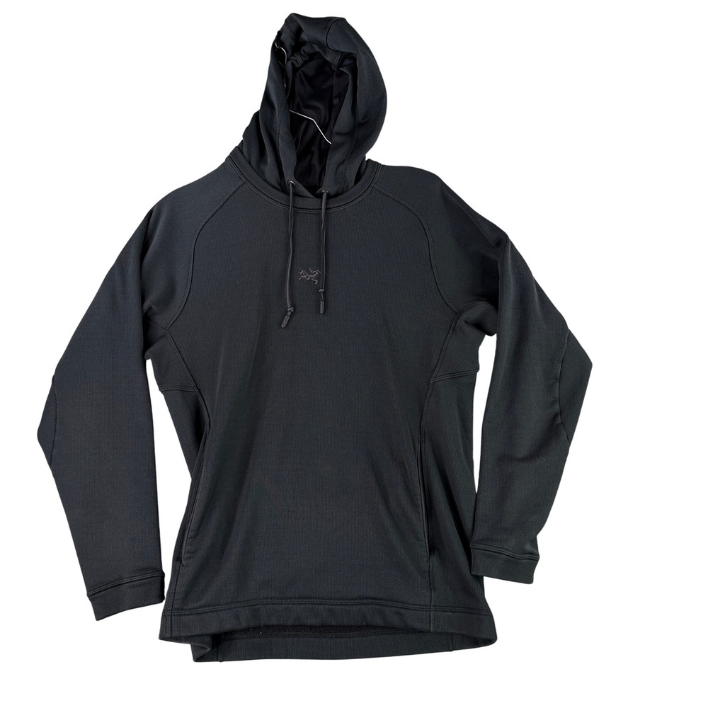 Arc'teryx Hoodie Mens Medium Dark Gray Fleece Lined Logo Pullover Activewear